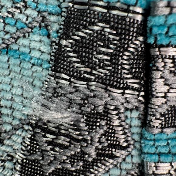 Vintage Dressbarn Womens Tapestry Blazer Jacket Sz XL Teal Art to Wear Full Zip - Picture 9 of 10